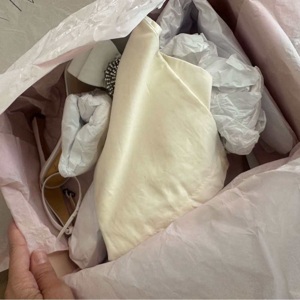 Alexandre Birman Maddie Leather Ankle Strap White Wedding Heels 36 IT/ 5.5 6 - Picture 8 of 15